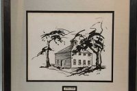 drawing of original greens farm church