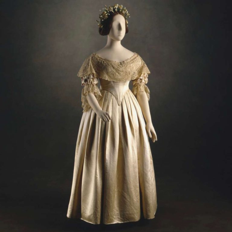 Queen Victoria's wedding gown on display