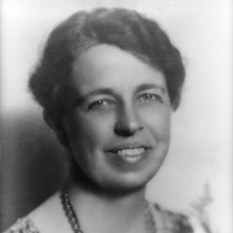 Black and white photograph of Eleanor Roosevelt